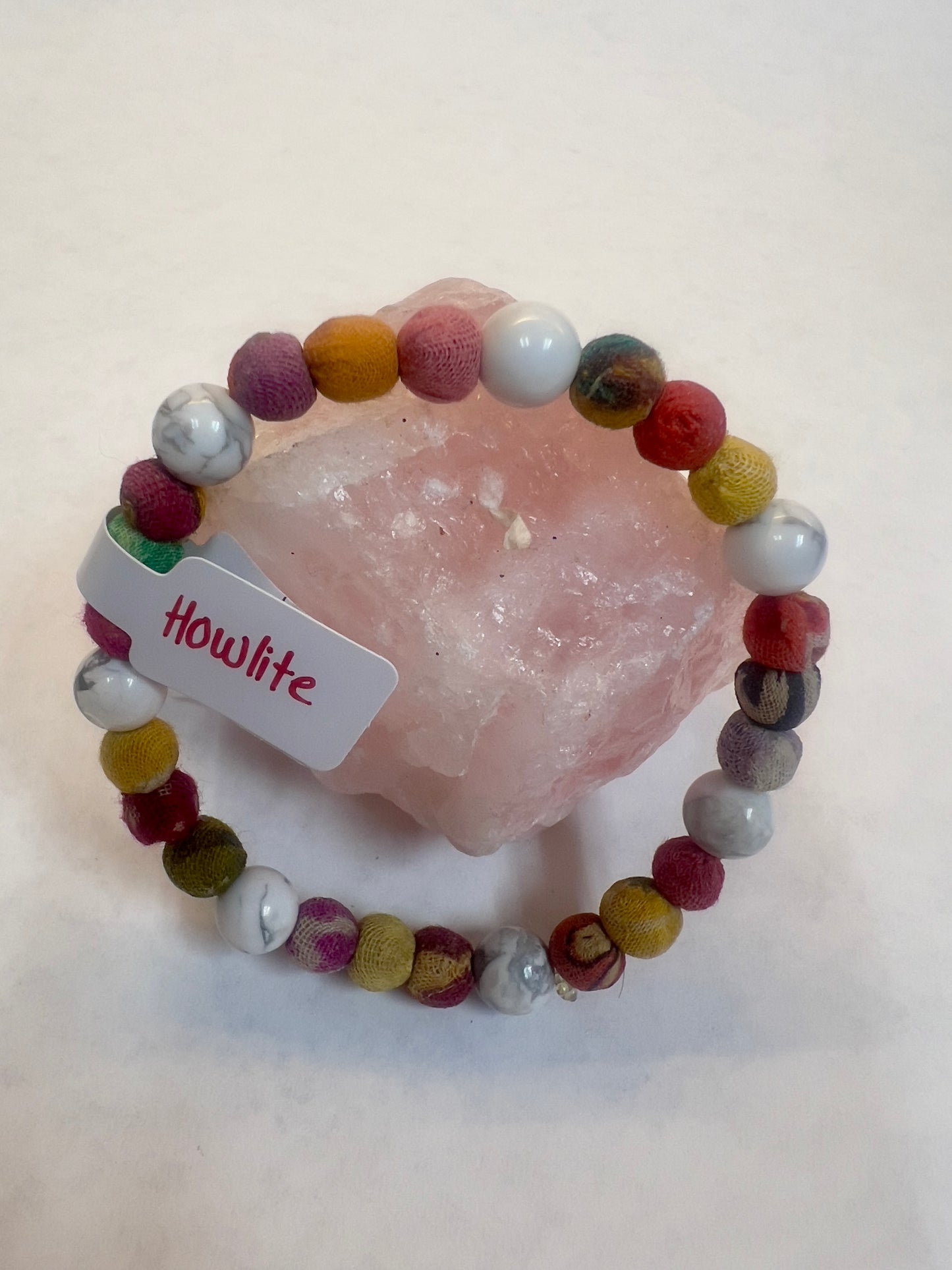 Fabric and Gemstone Bracelets 8MM
