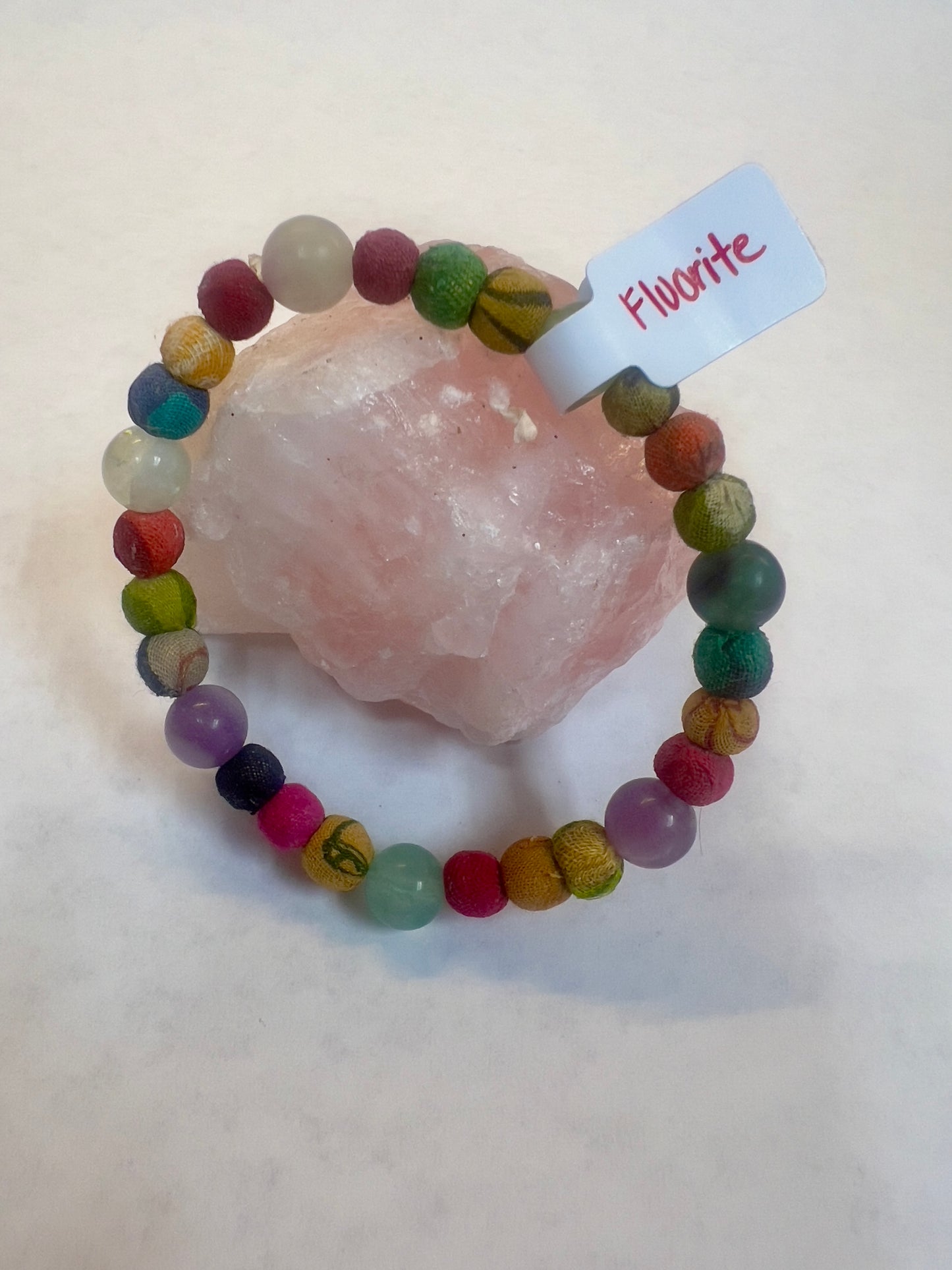 Fabric and Gemstone Bracelets 8MM