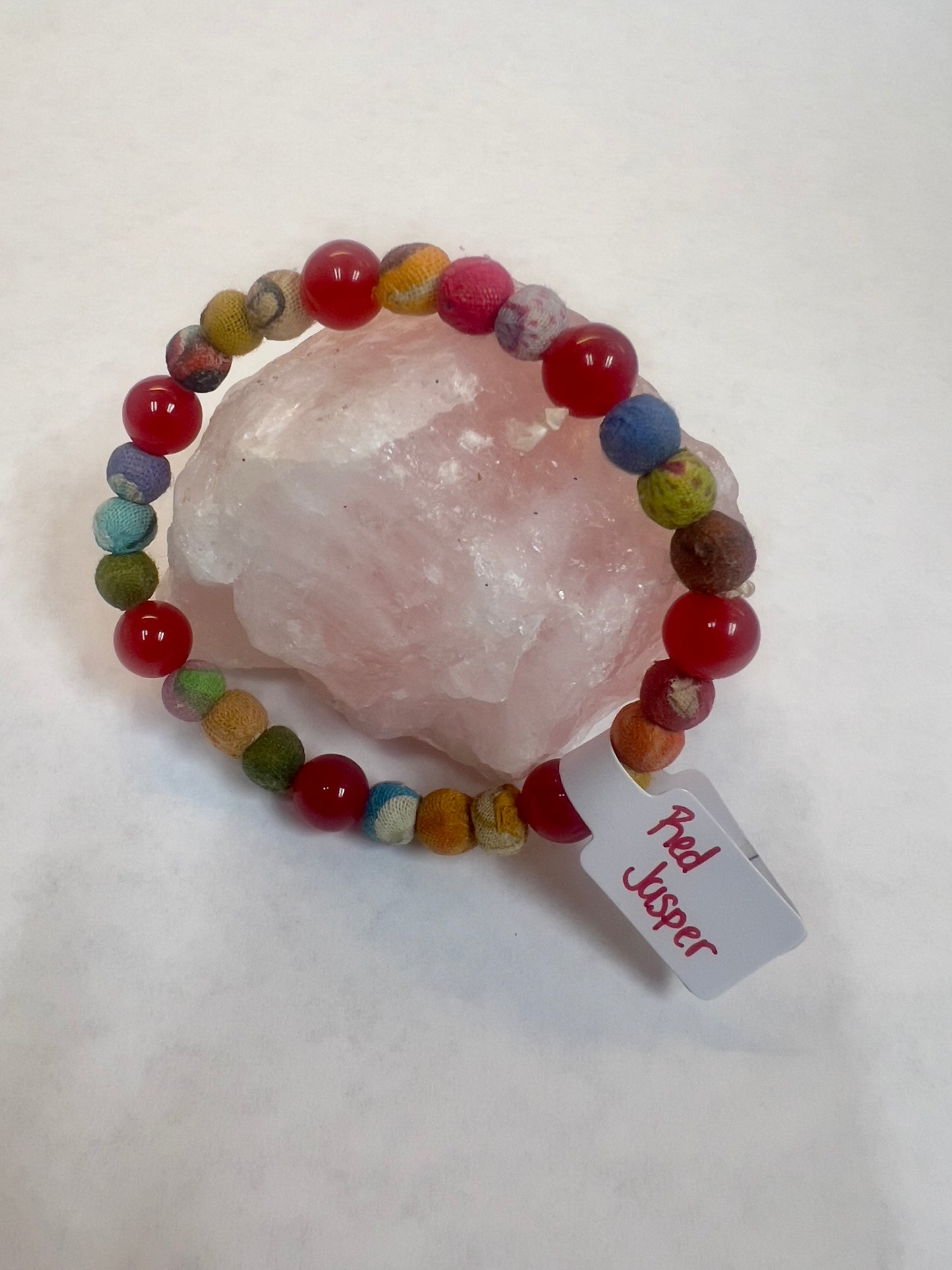 Fabric and Gemstone Bracelets 8MM