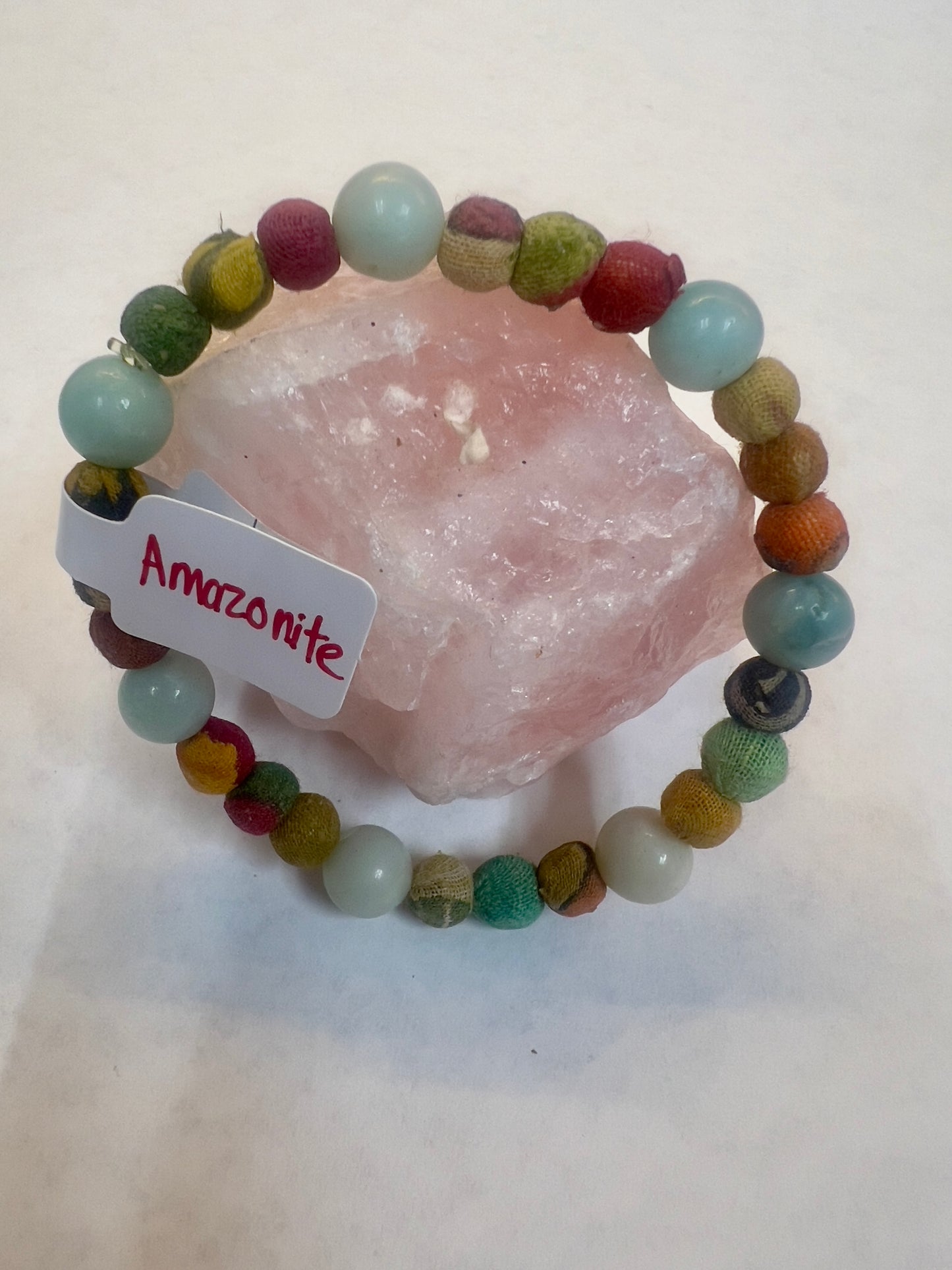 Fabric and Gemstone Bracelets 8MM