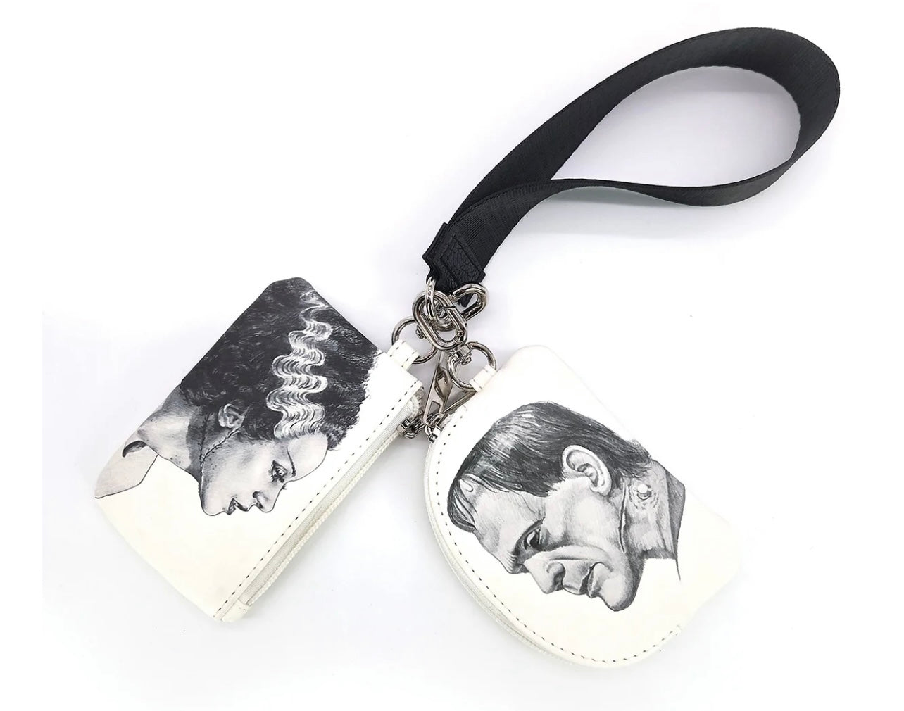 Bride and Frankenstein Duo Wristlet
