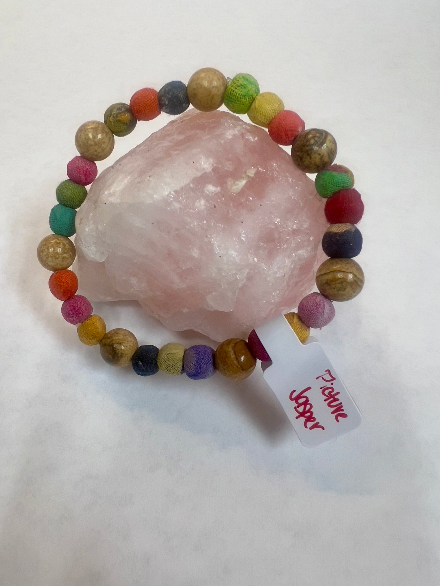 Fabric and Gemstone Bracelets 8MM