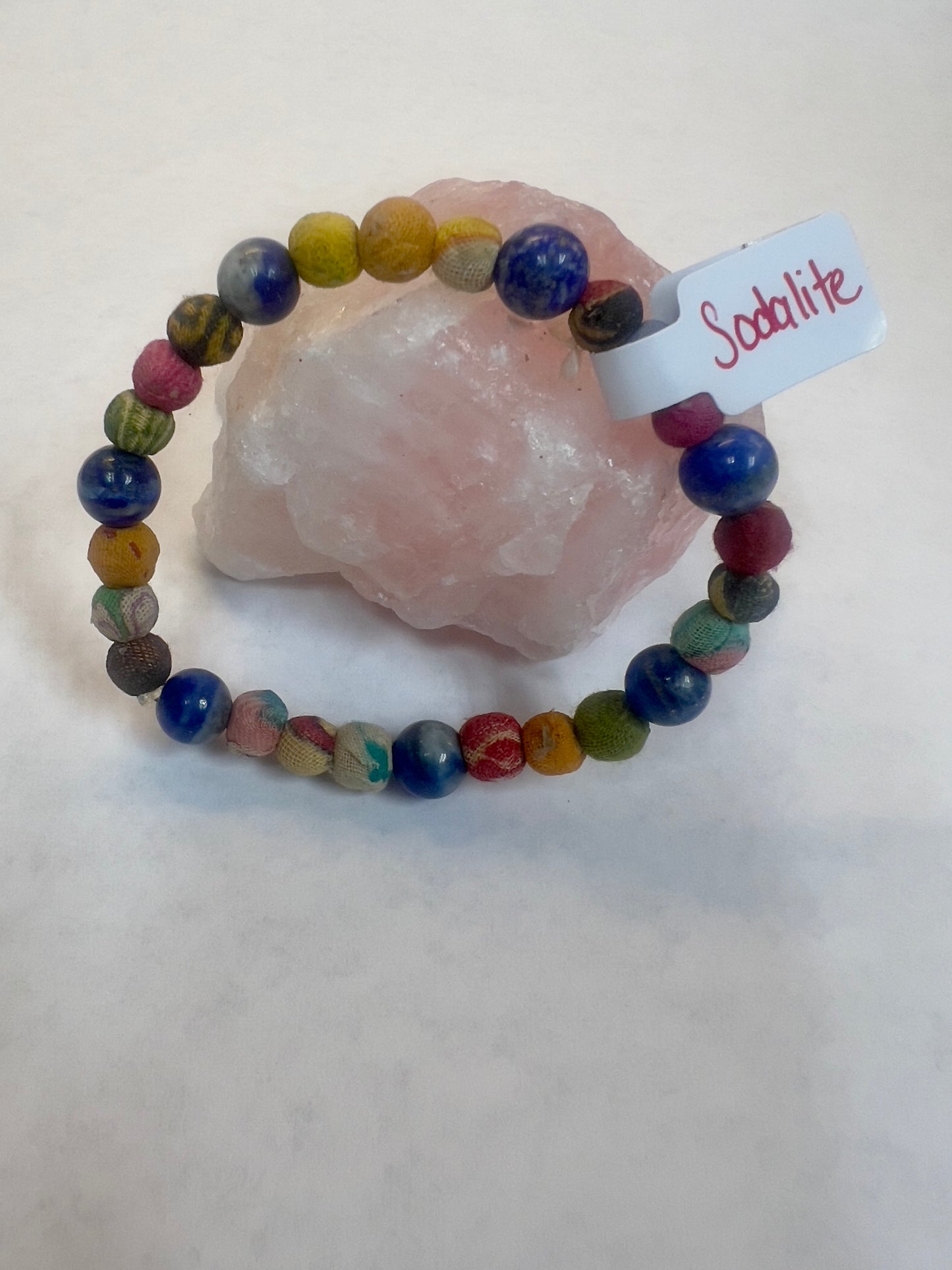 Fabric and Gemstone Bracelets 8MM
