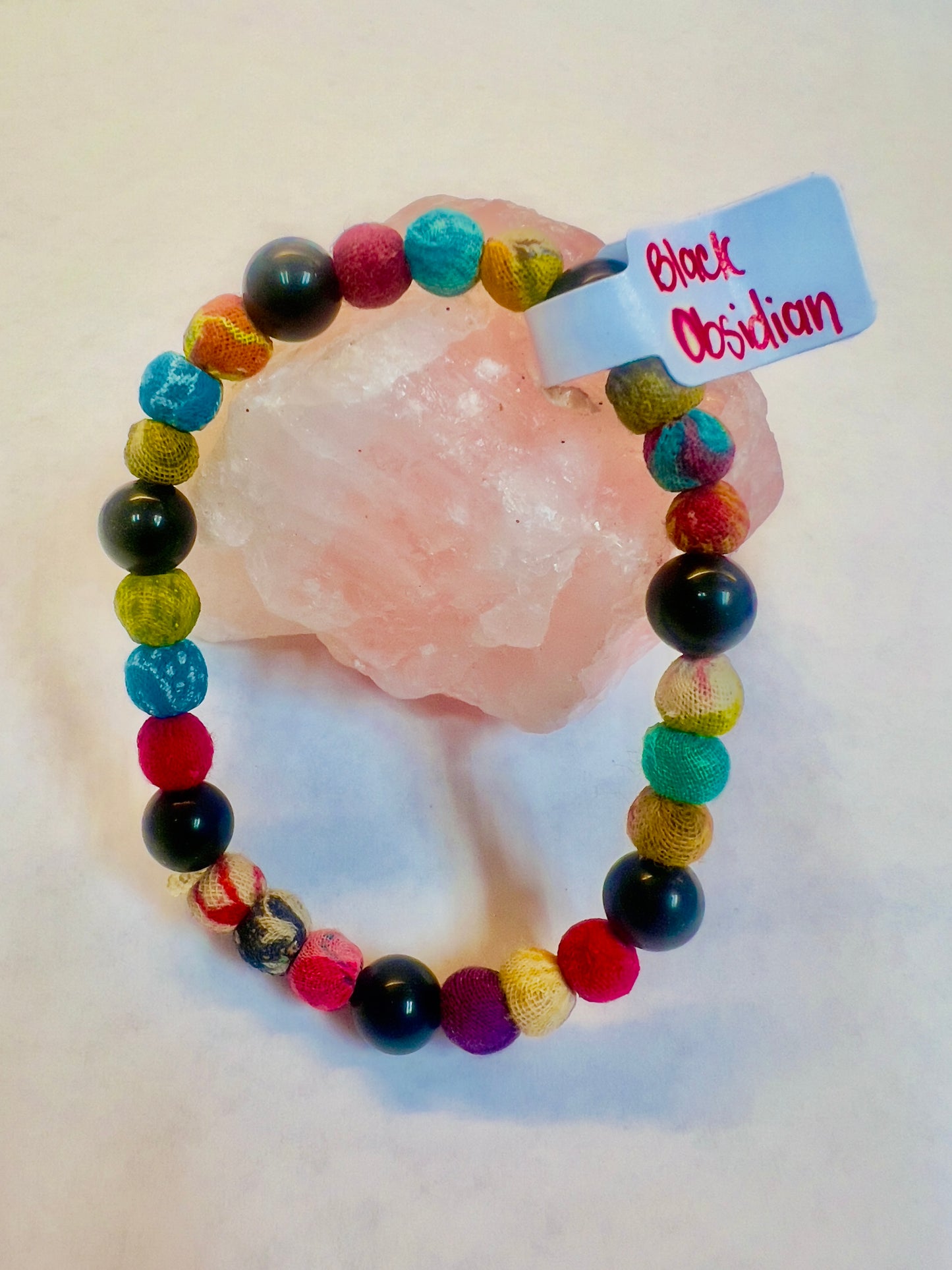 Fabric and Gemstone Bracelets 8MM