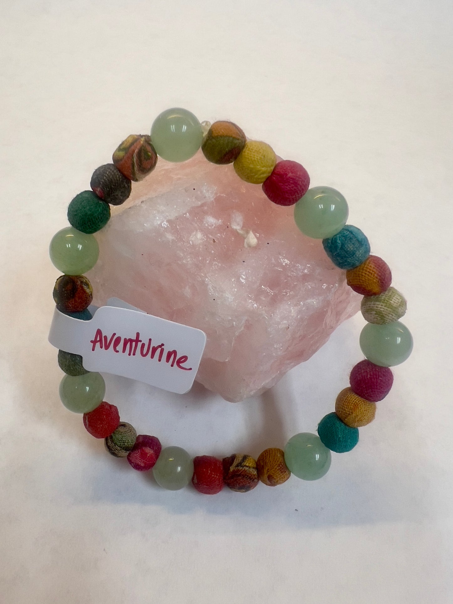 Fabric and Gemstone Bracelets 8MM