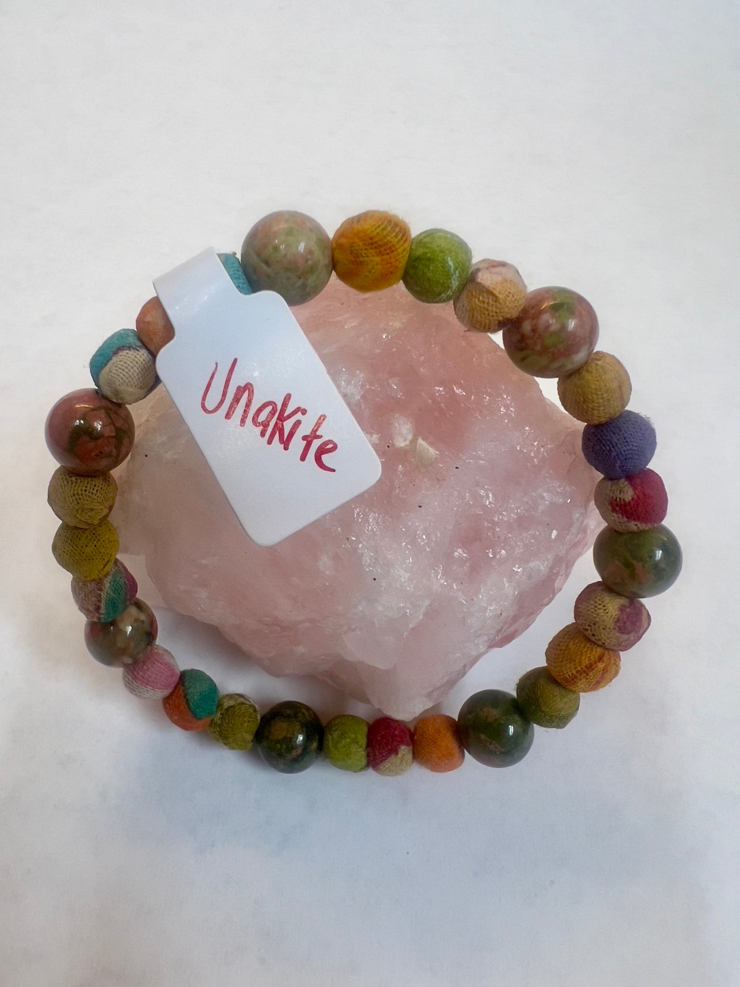 Fabric and Gemstone Bracelets 8MM