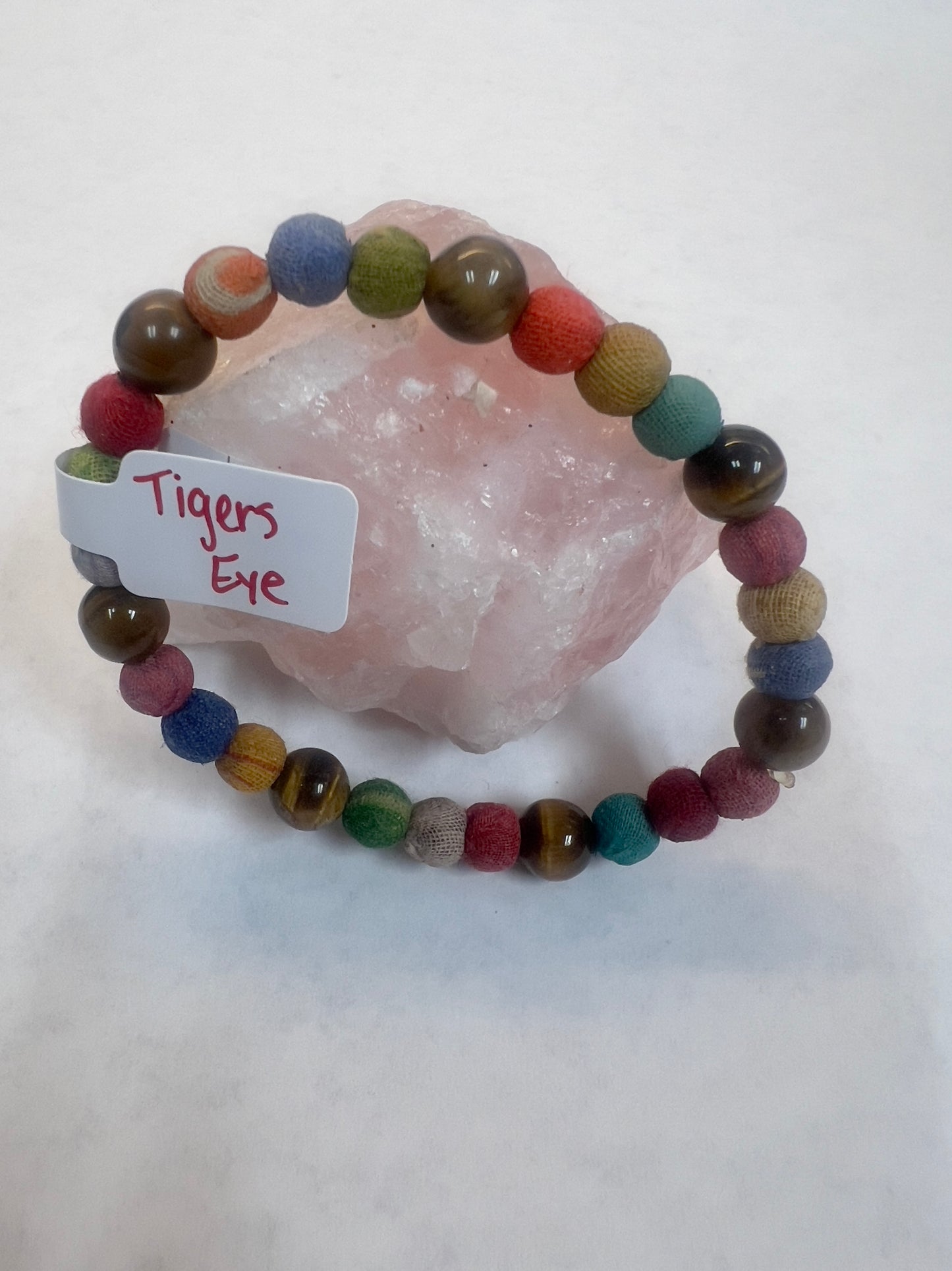 Fabric and Gemstone Bracelets 8MM