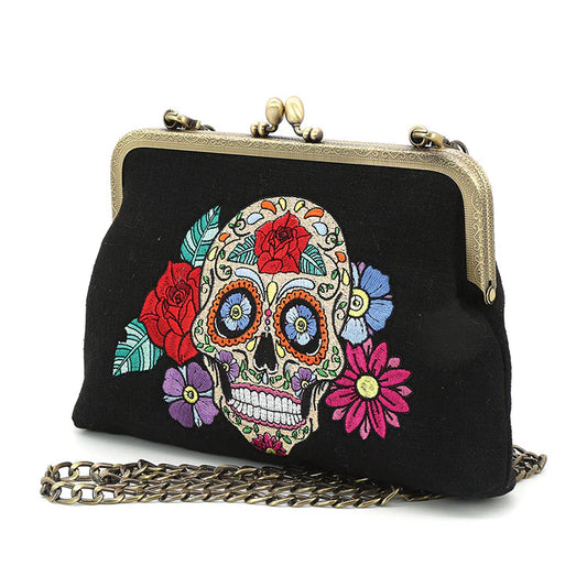 Sugar Skull Kiss Lock Bag