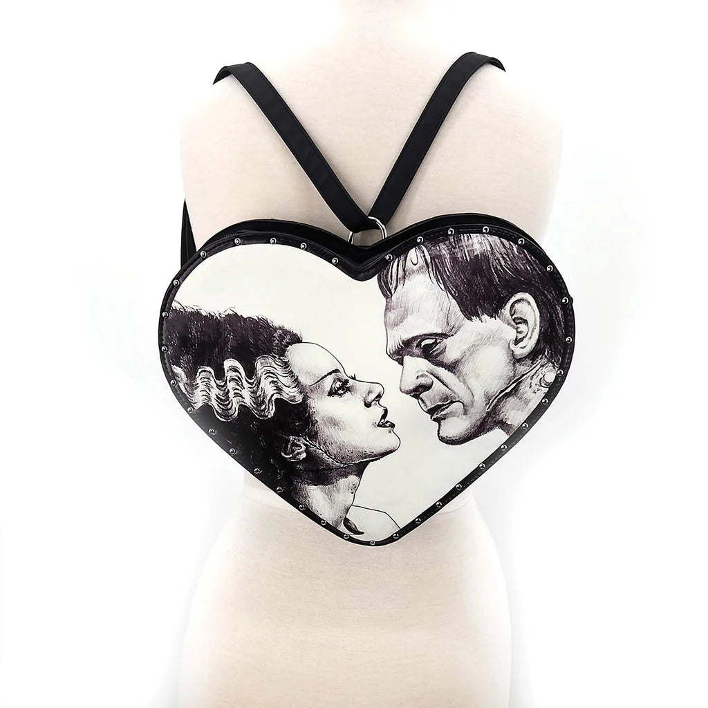 Glow In The Dark Heart Shape Frank W/ Bride Backpack