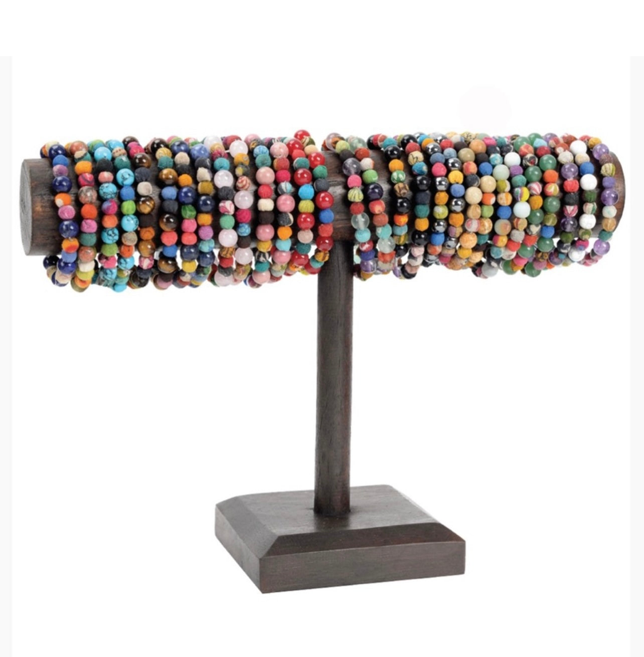 Fabric and Gemstone Bracelets 8MM