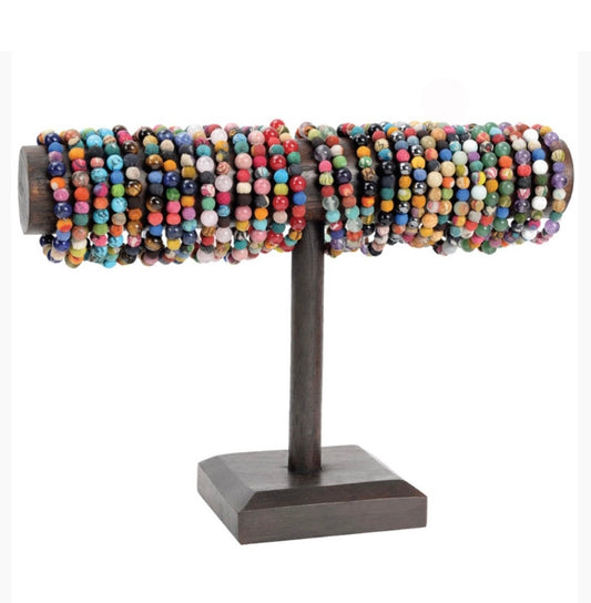 Fabric and Gemstone Bracelets 8MM