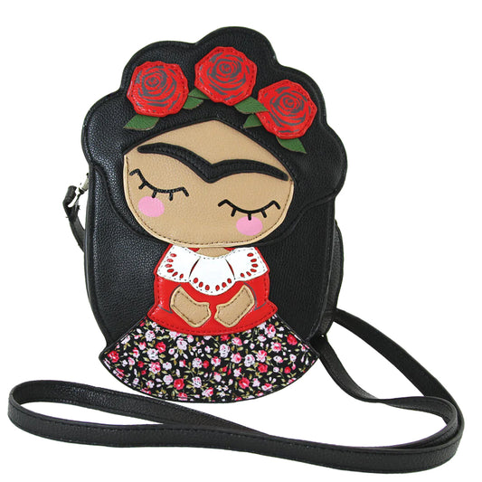 Frida Khalo - Rose Head Wreath Girl Crossbody Bag